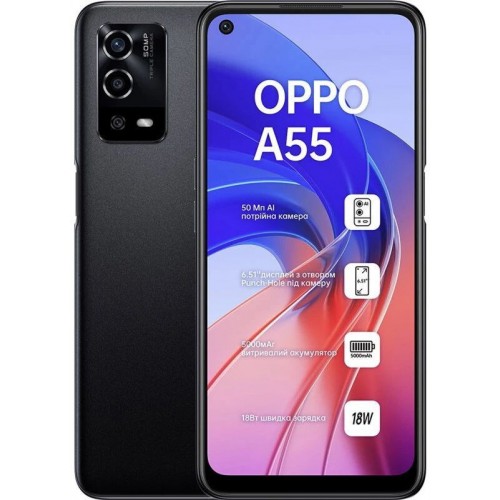Купить OPPO A55 4/64Gb Black Гарантия 1 Год