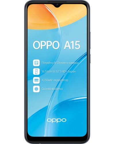 Купити OPPO A15S 4/64GB Black Офіційний / Гарантія 1 рік