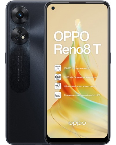 Купить OPPO Reno 8T (CPH2481) 8/128Gb Midnight Black NFC Гарантия 1 год