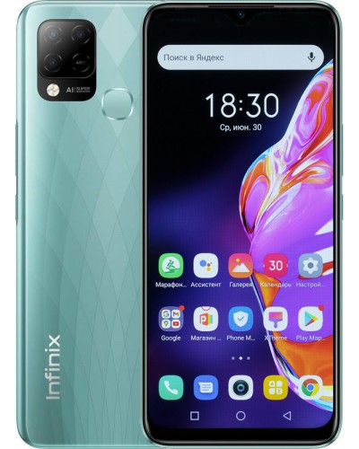 Купить Infinix hot 10s NFC 4 /64Gb Green Гарантия 1 Год