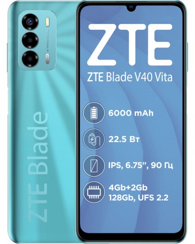 Купити ZTE Blade V40 Vita 4/128Gb NFC Green Гарантія 1 рік