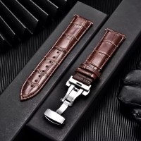 Ремінець шкіряний коричневий DeLuxe кліпсовий розмір 20