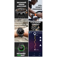 Smart GPS Max Steel Black, 3 ремінці