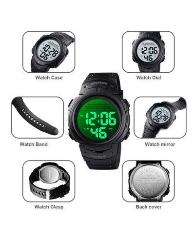 Купити Skmei Neon 10 Bar Black