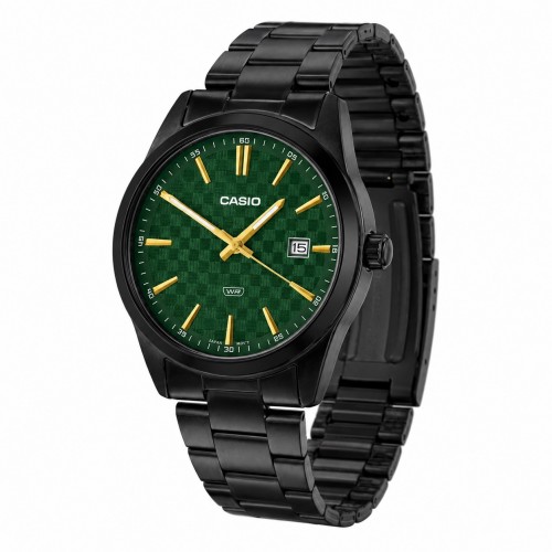 Купити Чоловічий годинник Casio MTP-VD03B-3A — Класична модель з зеленим циферблатом та чорним браслетом