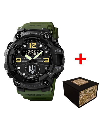 Купити Awarder 004 Тризуб срібло Army Green-Black Купити Awarder 004 Тризуб срібло Army Green-Black