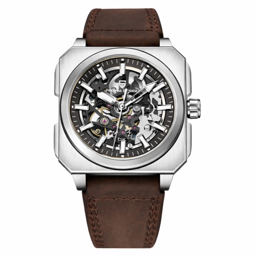 Купити Чоловічий механічний годинник Pagani Design PD-1791 Brown-Silver-Black з автопідзаводом та сапфіровим склом
