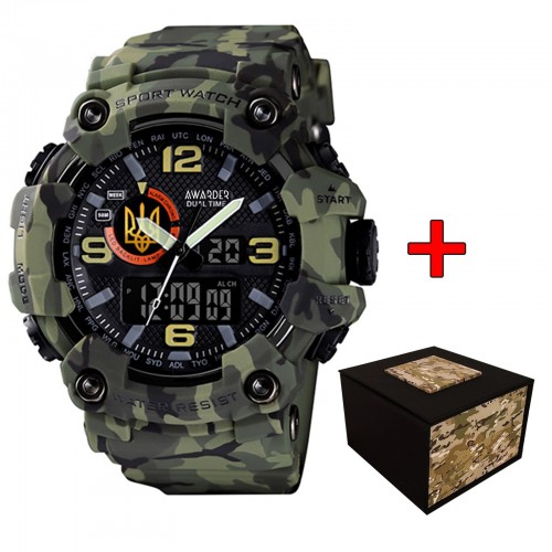Купити Awarder 002CMGRUAGD Тризуб золото Зелений камуфляж + Коробка. Купити Awarder 002CMGRUAGD Тризуб золото Зелений камуфляж + Коробка.