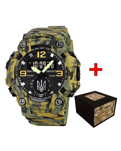 Купити Awarder 003CMGRUASI Тризуб срібло Зелений камуфляж + Коробка. Купити Awarder 003CMGRUASI Тризуб срібло Зелений камуфляж + Коробка.