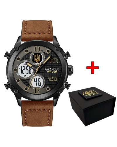 Купить Awarder 017BKBR Тризуб золото Black-Brown Купить Awarder 017BKBR Тризуб золото Black-Brown
