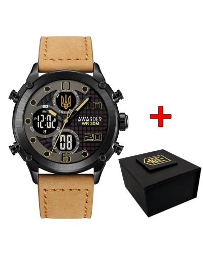 Купить Awarder 017BKBKBR Тризуб золото Black-Black-Light Brown. Купить Awarder 017BKBKBR Тризуб золото Black-Black-Light Brown.
