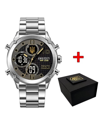 Купити Awarder 017 Тризуб Золото Silver-Black Steel Купити Awarder 017 Тризуб Золото Silver-Black Steel