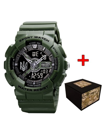 Купить Awarder 005 Тризуб срібло Army Green + Коробка Купить Awarder 005 Тризуб срібло Army Green + Коробка