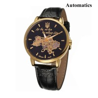 Чоловічий механічний годинник Awarder 022 Automatics Не Забуду Дім Gold-Black з автопідзаводом