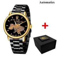Чоловічий механічний годинник Awarder 022 Black-Gold Automatics Не Забуду Дім Steel з автопідзаводом