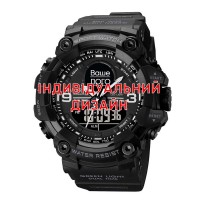 Чоловічий тактичний годинник Awarder 001 Black з індивідуальним дизайном та стрілково-електронним циферблатом