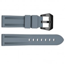Ремінець для годинника 3001 Silicone Grey-Black 24 мм.