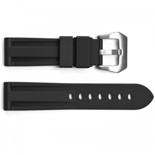 Купити Ремінець для годинника 3001 Silicone Black-Silver 24 мм. Купити Ремінець для годинника 3001 Silicone Black-Silver 24 мм.
