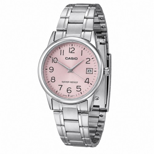 Купити Жіночий годинник Casio LTP-V002D-4B — Класична модель з рожевим циферблатом та датою