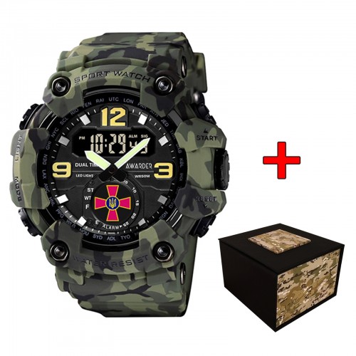 Купити Годинник наручний Awarder 004 ЗСУ Camo Green тактичний з водозахистом 5 ATM