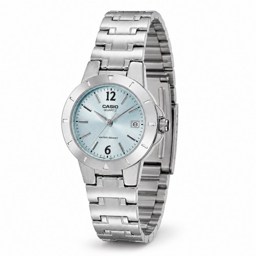Купити Жіночий годинник Casio LTP-1241D-2A — Класична модель з синім циферблатом та браслетом