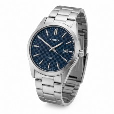 Чоловічий годинник Casio MTP-VD03D-2A2 з синім циферблатом та мінеральним склом
