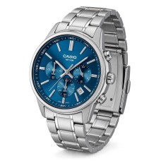 Чоловічий годинник Casio MTP-E515D-2A1 з хронографом та синім циферблатом