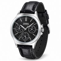 Жіночий годинник Casio LTP-V300L-1A у класичному стилі з чорним шкіряним ремінцем та мінеральним склом