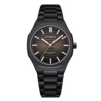 Чоловічий годинник Curren 8456 Black-Black з мінеральним склом та сталевим корпусом
