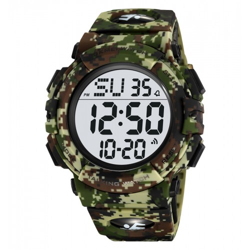 Купити Чоловічий спортивний годинник Skmei 2322CMGN Camo Green з електронним циферблатом та підсвічуванням