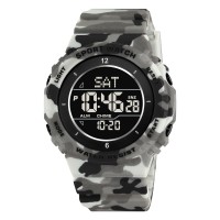Чоловічий спортивний годинник Skmei 2400CMGY Camo Grey з електронним циферблатом та камуфляжним дизайном