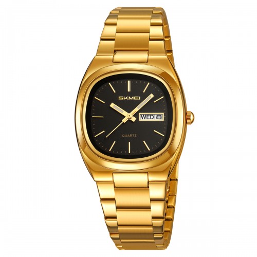 Купити Чоловічий годинник Skmei 2420GDBK Gold-Black з металевим браслетом та календарем