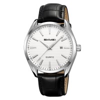 Чоловічий класичний годинник Skmei 2490SISI All Silver зі сріблястим корпусом та датою