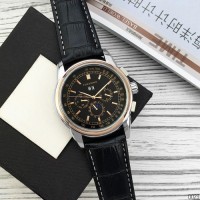 Чоловічий механічний годинник Forsining 319 Black-Cuprum-Black з автопідзаводом та шкіряним ремінцем