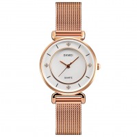 Жіночий наручний годинник Skmei 1330SRG Rose Gold з металевим браслетом та мінеральним склом