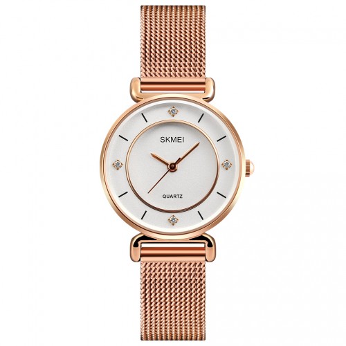Купити Жіночий наручний годинник Skmei 1330SRG Rose Gold з металевим браслетом та мінеральним склом