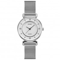 Жіночий годинник Skmei 1330SSI Silver з металевим браслетом та мінеральним склом