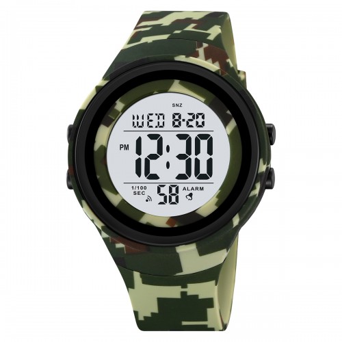 Купити Спортивний чоловічий годинник Skmei 2093CMGN Camo Green з електронним циферблатом та водонепроникністю 5 ATM