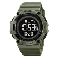 Чоловічий спортивний годинник Skmei 2230AG Army Green з підсвіткою та таймером