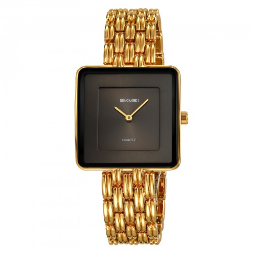 Купити Жіночий годинник Skmei 2372GDBK Gold-Black у класичному стилі з золотистим браслетом
