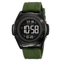 Чоловічий спортивний годинник Skmei 2485AG Army Green з електронним циферблатом та підсвічуванням