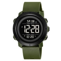 Чоловічий спортивний годинник Skmei 2497PAGBK Army Green-Black з електронним циферблатом та підсвічуванням