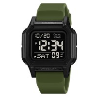 Чоловічий спортивний годинник Skmei 2537AG Army Green з електронним циферблатом та водозахистом 5 ATM