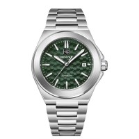 Чоловічий механічний годинник Benyar BY-5219 Silver-Green з автопідзаводом та зеленим циферблатом