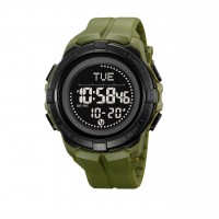 Чоловічий спортивний годинник Skmei 2564AG Army Green з компасом, крокоміром та водонепроникністю 5 ATM