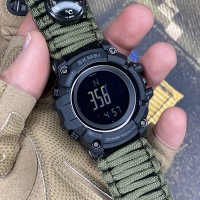 Чоловічий тактичний годинник Skmei 1356AGPK Army Green з компасом та крокоміром