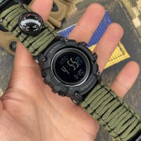 Чоловічий тактичний годинник Skmei 1356AGPK Army Green з компасом та крокоміром