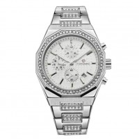 Механічний годинник Forsining 8314 Silver-White Steel з автопідзаводом та календарем