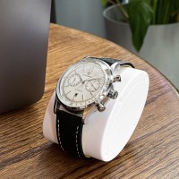 Чоловічий механічний годинник Forsining 6921 Silver-Silver з автопідзаводом та шкіряним ремінцем