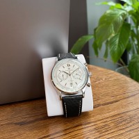 Чоловічий механічний годинник Forsining 6921 Silver-Silver з автопідзаводом та шкіряним ремінцем